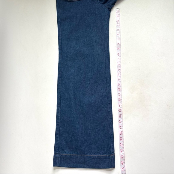 Urban Outfitters BDG Eleanor Plunging Dark Wash Blue Denim Jean Jumpsuit Size 2 - Picture 13 of 15